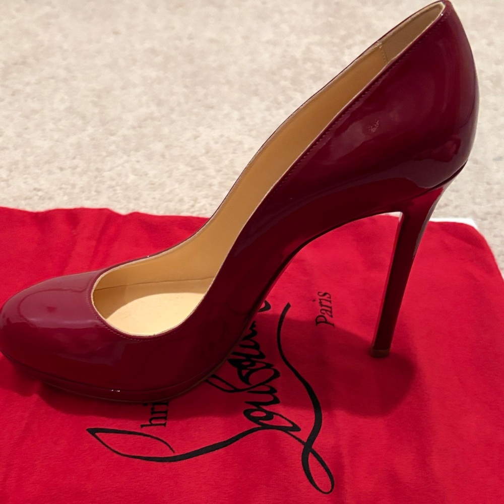 Christian Louboutin Burgundy Patent Heels